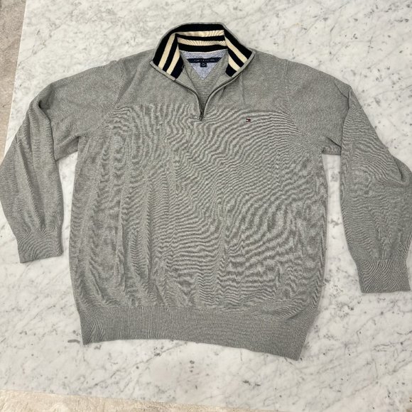 Men's Tommy Hilfiger 1/4 Zip Pullover Sweater - Picture 1 of 2